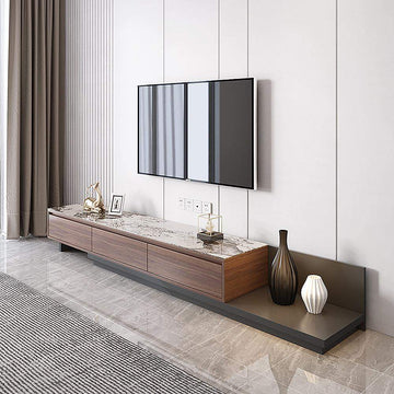 Modern Extendable Stone Top TV Stand with 3 Drawers-Richsoul-Furniture,Living Room Furniture,TV Stands